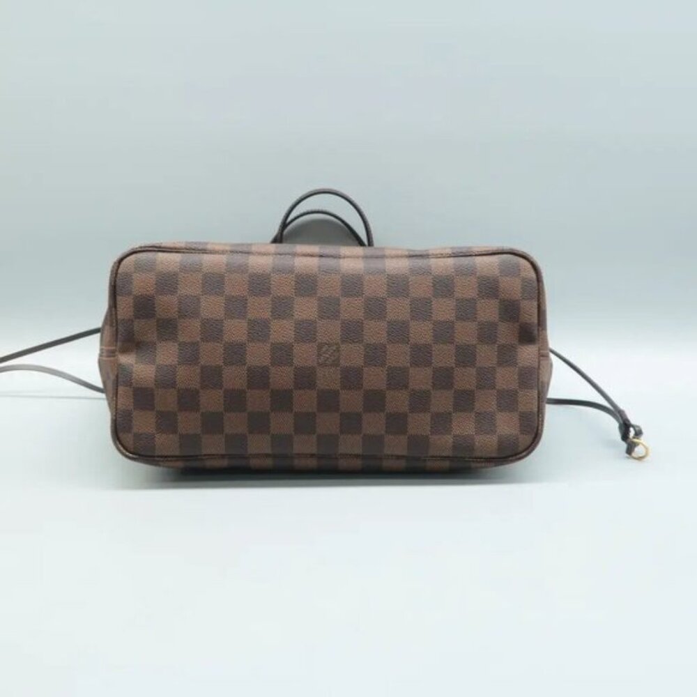 100% Auth Louis Vuitton Neverfull MM Brown W/P Damier Ebene Canvas Shoulder Bag - Picture 7 of 12